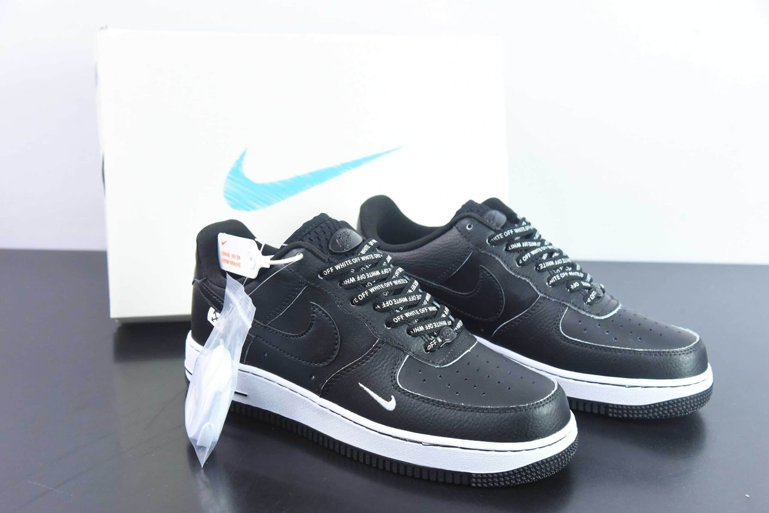 耐克Nike Air Force 1 Low 黑白双勾 OW联名空军一号低帮运动休闲板鞋纯原版本 货号：PF9055-769