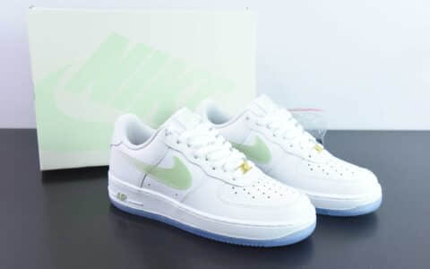 耐克Nike By You Air Force 1'07 Low Retro SP皮革白绿渐变钩子空军一号低帮经典百搭休闲运动板鞋纯原版本 货号：C03363-367