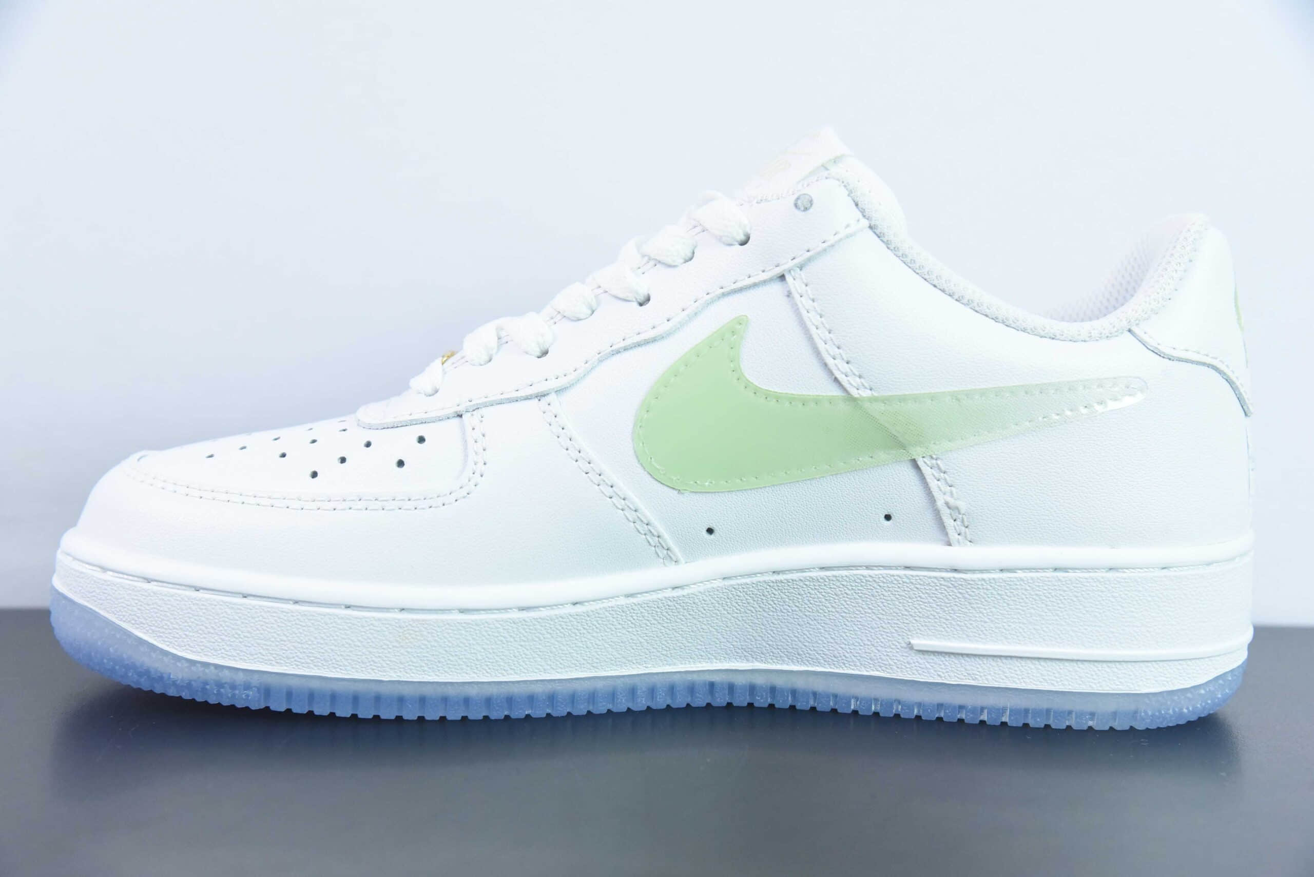 耐克Nike By You Air Force 1'07 Low Retro SP皮革白绿渐变钩子空军一号低帮经典百搭休闲运动板鞋纯原版本 货号：C03363-367