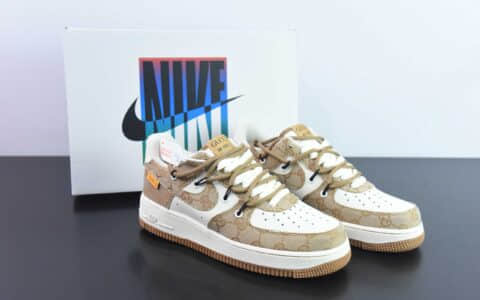 耐克Nike x Gucci Air Force 1 Low古奇绑带空军一号低帮运动休闲板鞋纯原版本货号：BD7700-111