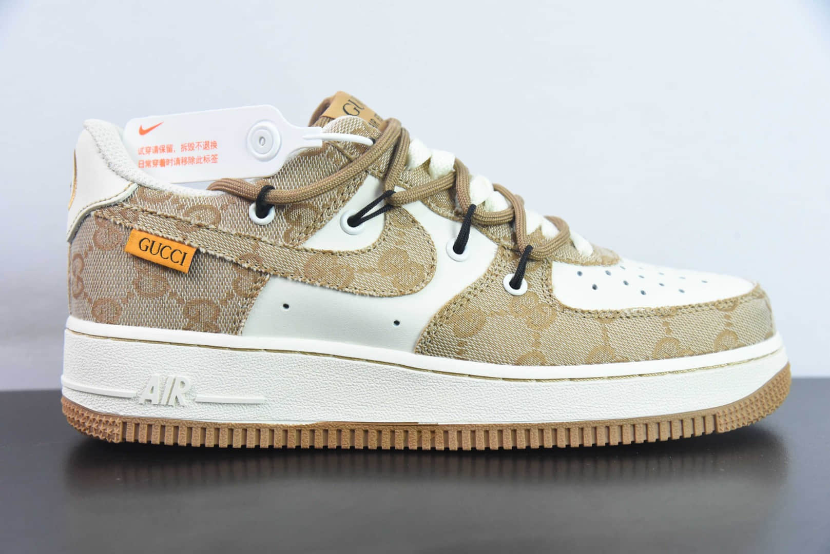 耐克Nike x Gucci Air Force 1 Low古奇绑带空军一号低帮运动休闲板鞋纯原版本货号：BD7700-111