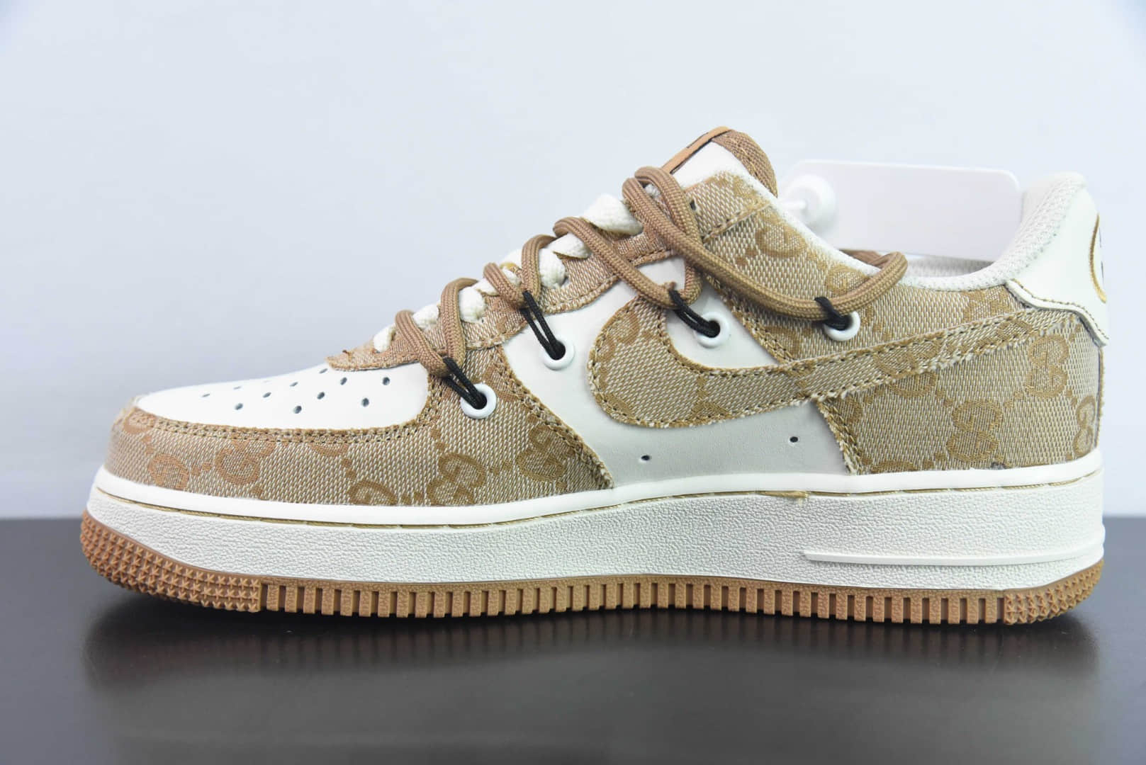 耐克Nike x Gucci Air Force 1 Low古奇绑带空军一号低帮运动休闲板鞋纯原版本货号：BD7700-111