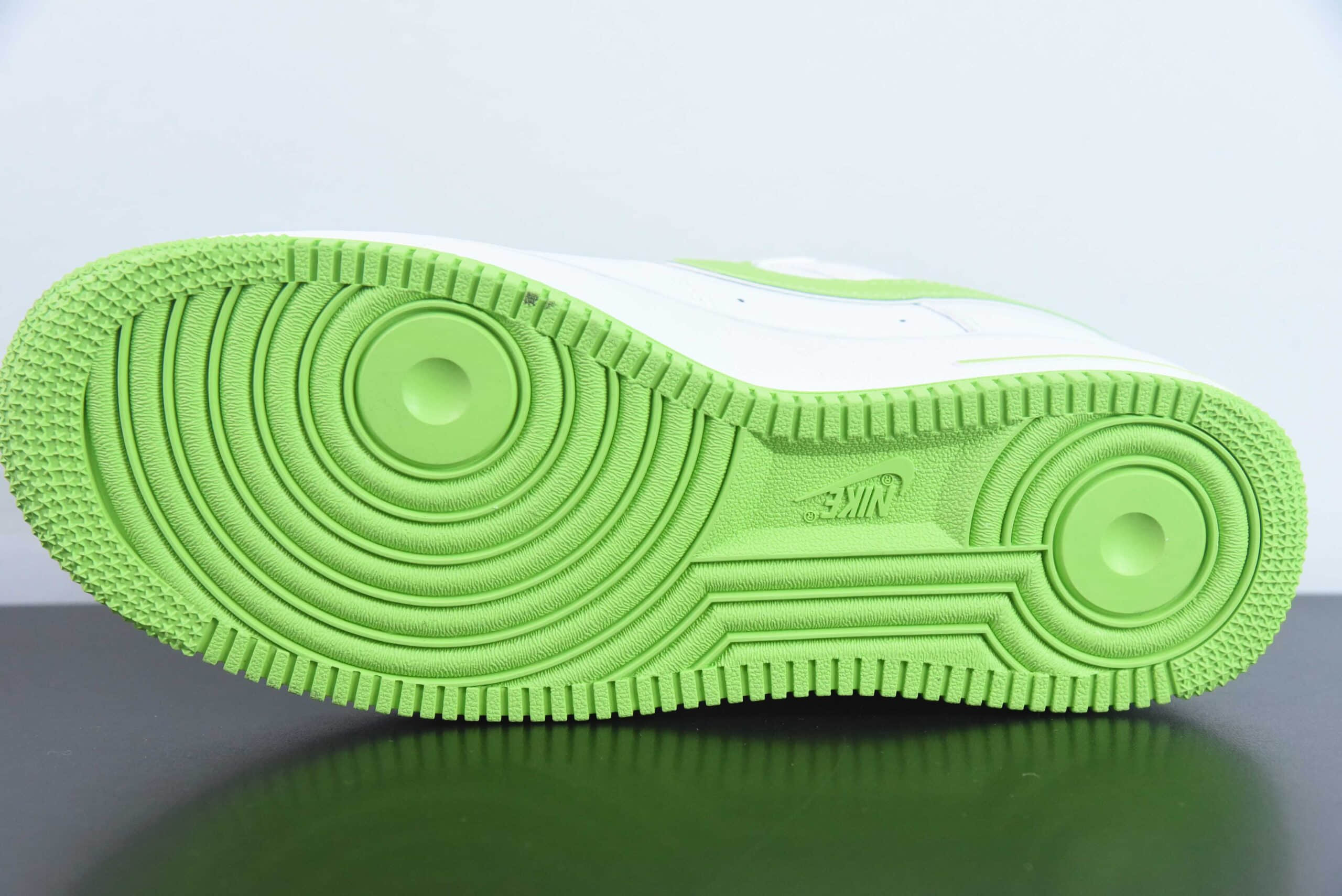 耐克Nike Stussy x Nike Air Force 1´07 LowWhiteApple Green白绿苹果绿斯图西刺绣小钩空军一号低帮休闲板鞋纯原版本 货号：CW2288-111