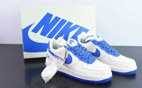 耐克Nike Air Force 1 Low “40TH” 皮革米白蓝银叠勾空军一号低帮休闲板鞋纯原版本 货号：JF1983-555