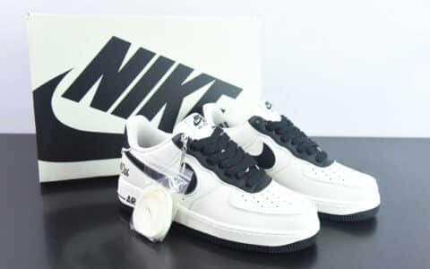 耐克Nike Nike Air Force 1’07 LowBeigeBlackSilver皮革米白黑银叠钩空军一号经典低帮百搭休闲运动板鞋纯原版本 货号：JF1983-552