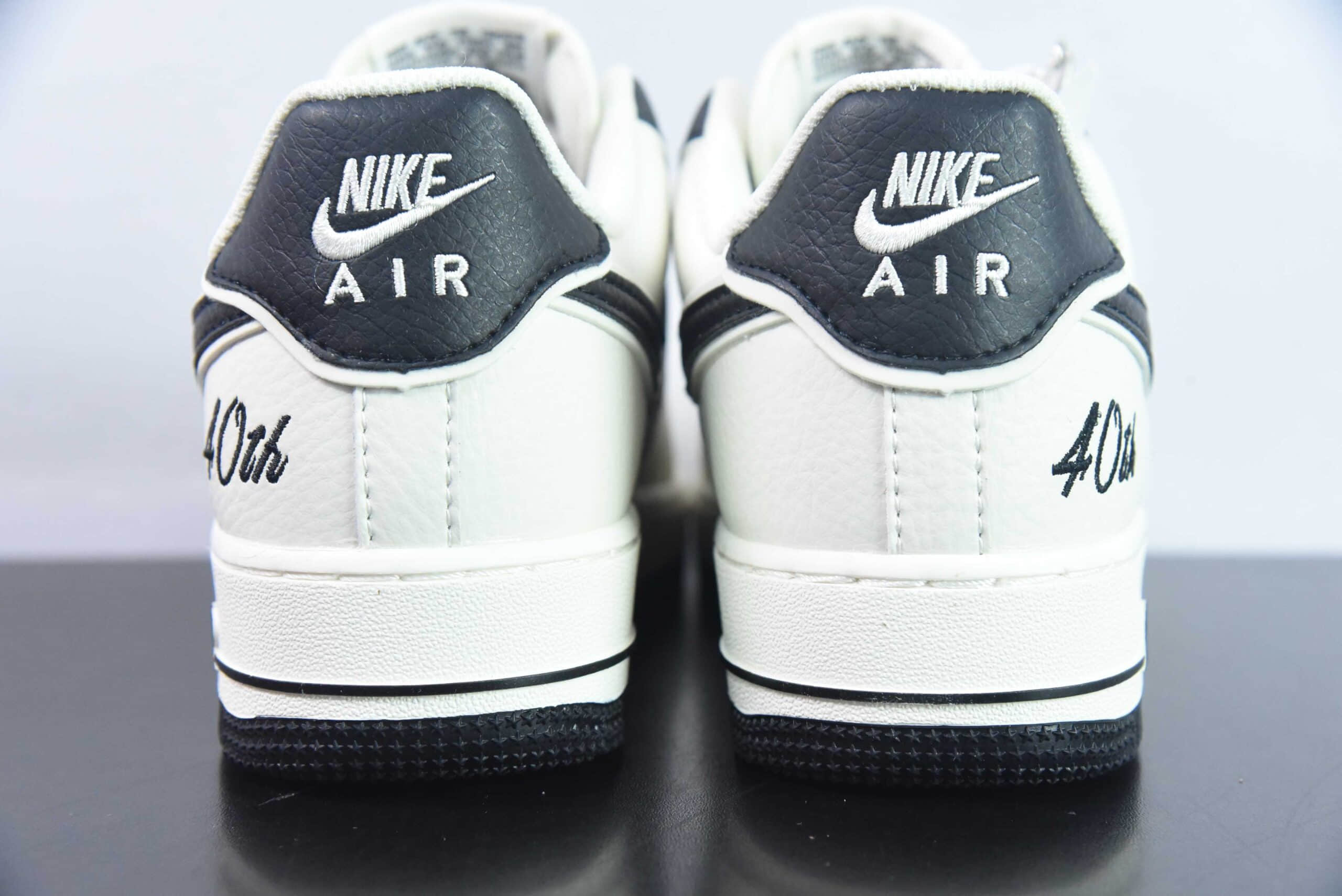 耐克Nike Nike Air Force 1’07 LowBeigeBlackSilver皮革米白黑银叠钩空军一号经典低帮百搭休闲运动板鞋纯原版本 货号：JF1983-552