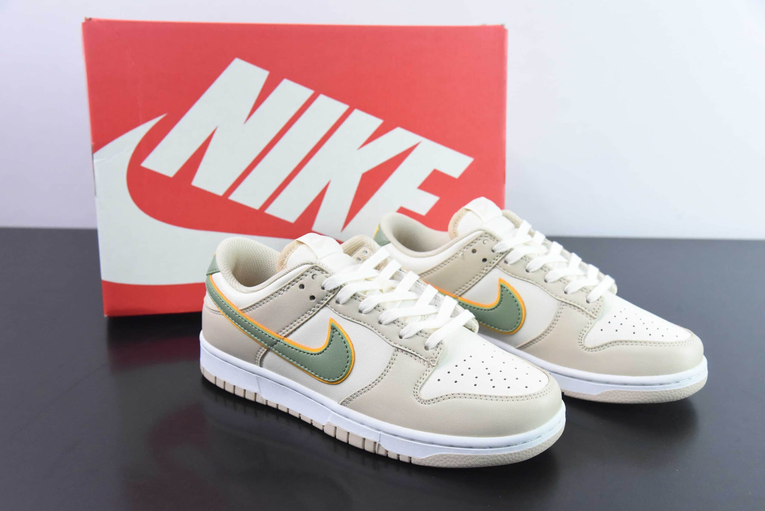 耐克Nike SB Dunk Low Light Tan黄绿小清新SB低帮休闲滑板鞋纯原版本 货号：FQ6869-131