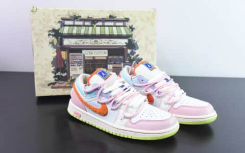 乔丹Air Jordan 1 Low GSAJ1粉白多巴胺绑绳低帮复古文化篮球鞋纯原版本 货号：FB1835-181