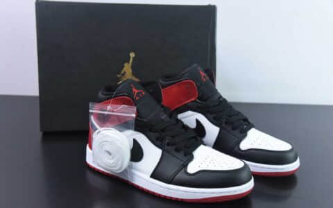 乔丹Air Jordan 1 Mid 新黑脚趾中帮运动篮球鞋纯原版本 货号：307383-102