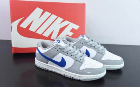 耐克Nike SB Dunk Low GSGreyWhiteRoyal灰白皇家蓝SB扣篮系列低帮休闲运动滑板板鞋纯原版本 货号：FN3878-001