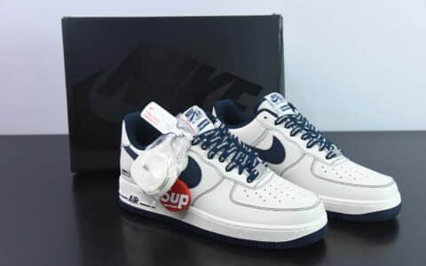 耐克Nike Supreme x NK Air Force 1‘07 Low深蓝Supreme联名款空军一号低帮休闲板鞋纯原版本 货号：SU0220-005