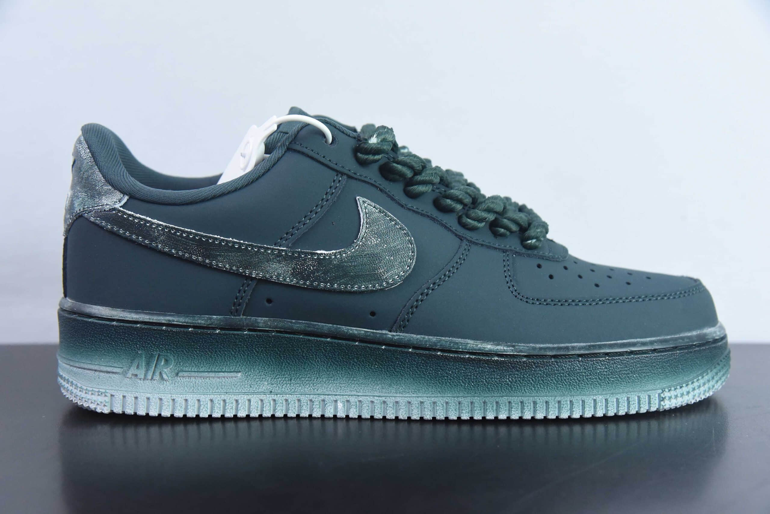 耐克 Nike Air Force 1 ’07做旧深绿色粗鞋带空军一号低帮百搭休闲运动板鞋纯原版本 货号：315122-222