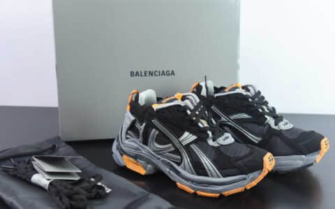 巴黎世家BALENCIAGARunner SneakerBlackGreyOrange2.0解构灰橙慢跑系列低帮复古野跑潮流姥爹风百搭休闲运动慢跑鞋纯原版本 货号：772774 W3RNY 4018