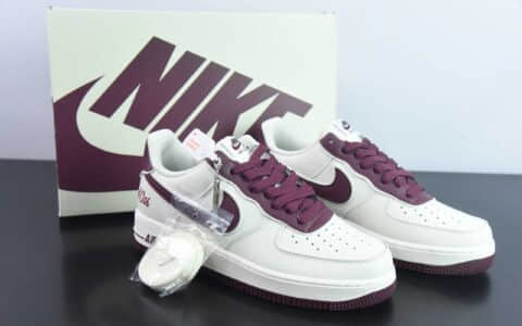 耐克Nike Air Force 1 Low “40TH” 米酒红空军一号低帮休闲板鞋纯原版本 货号：JF1983-551