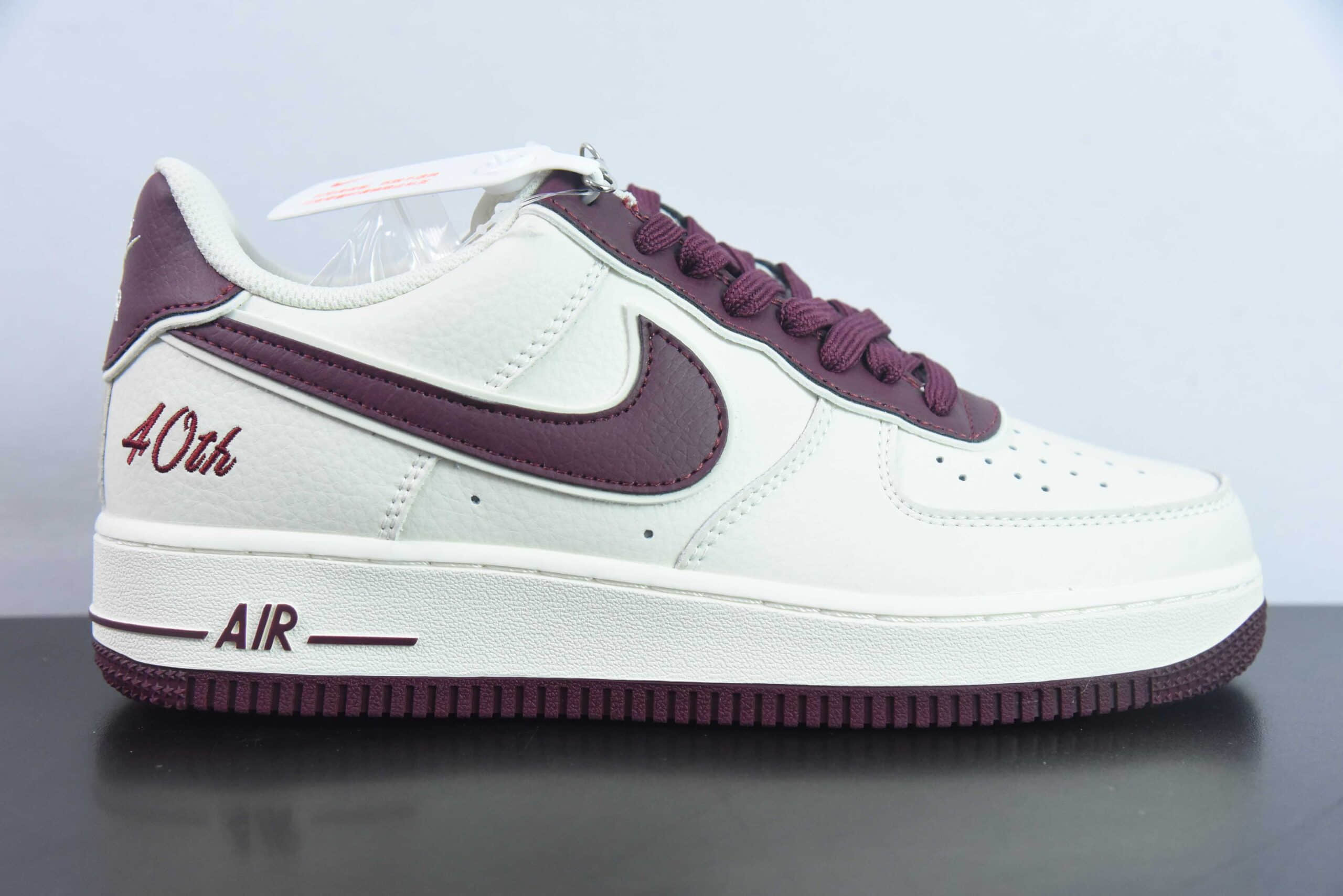 耐克Nike Air Force 1 Low “40TH” 米酒红空军一号低帮休闲板鞋纯原版本 货号：JF1983-551