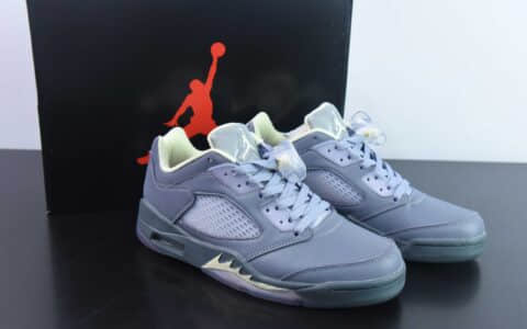 乔丹Air Jordan 5 Retro Low Indigo Haze AJ5灰紫色低帮复古文化篮球鞋纯原版本 货号：FJ4563-500