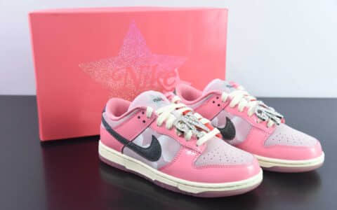 耐克Nike SB Dunk Low “Hot Punch and Pink Foam芭比粉星星印花SB低帮休闲滑板鞋纯原版本 货号：FN8927-621