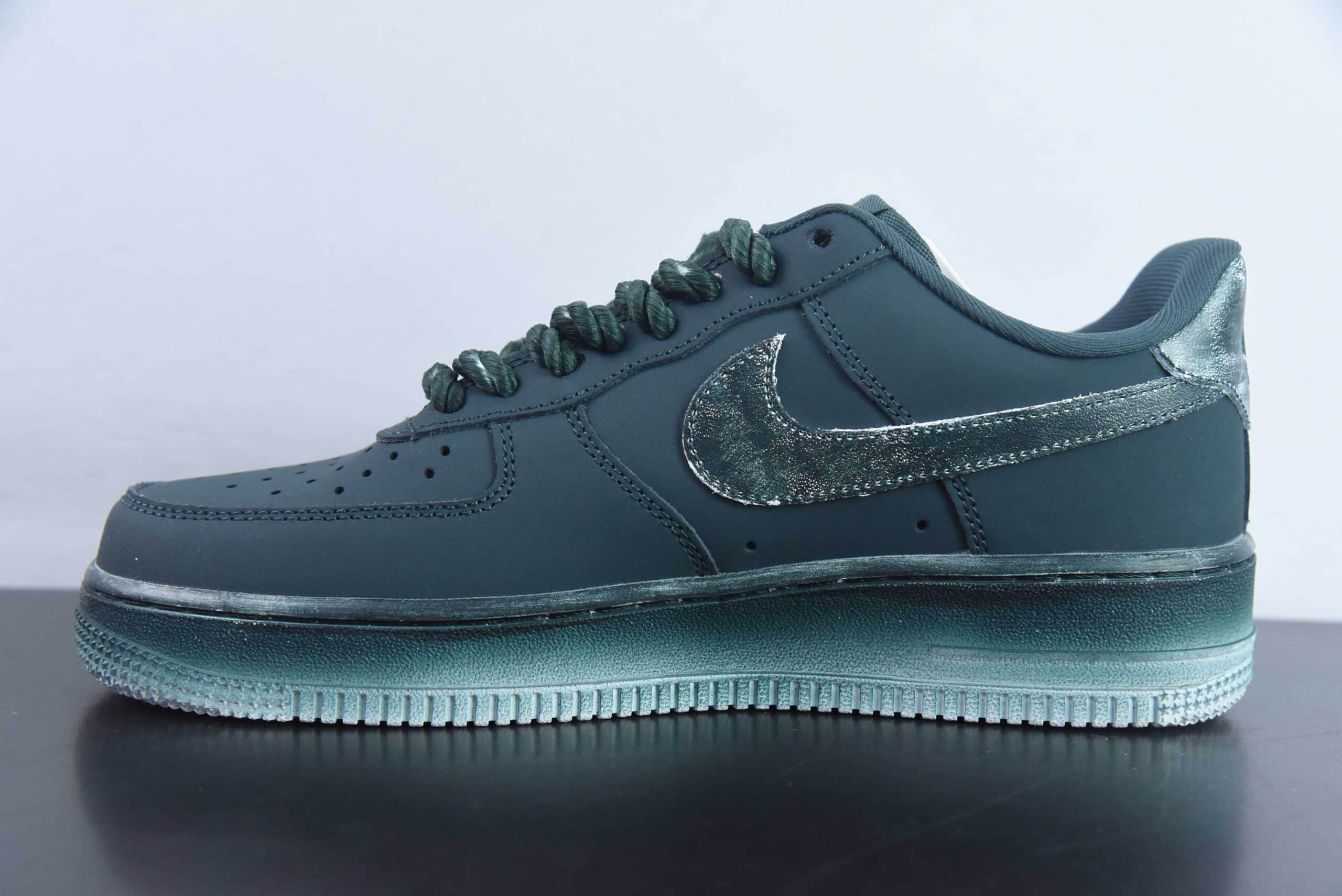 耐克 Nike Air Force 1 ’07做旧深绿色粗鞋带空军一号低帮百搭休闲运动板鞋纯原版本 货号：315122-222