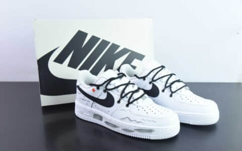 耐克Nike Air Force 1 AF1白黑涂鸦山水画空军一号低帮休闲板鞋纯原版本 货号：CW2288-111