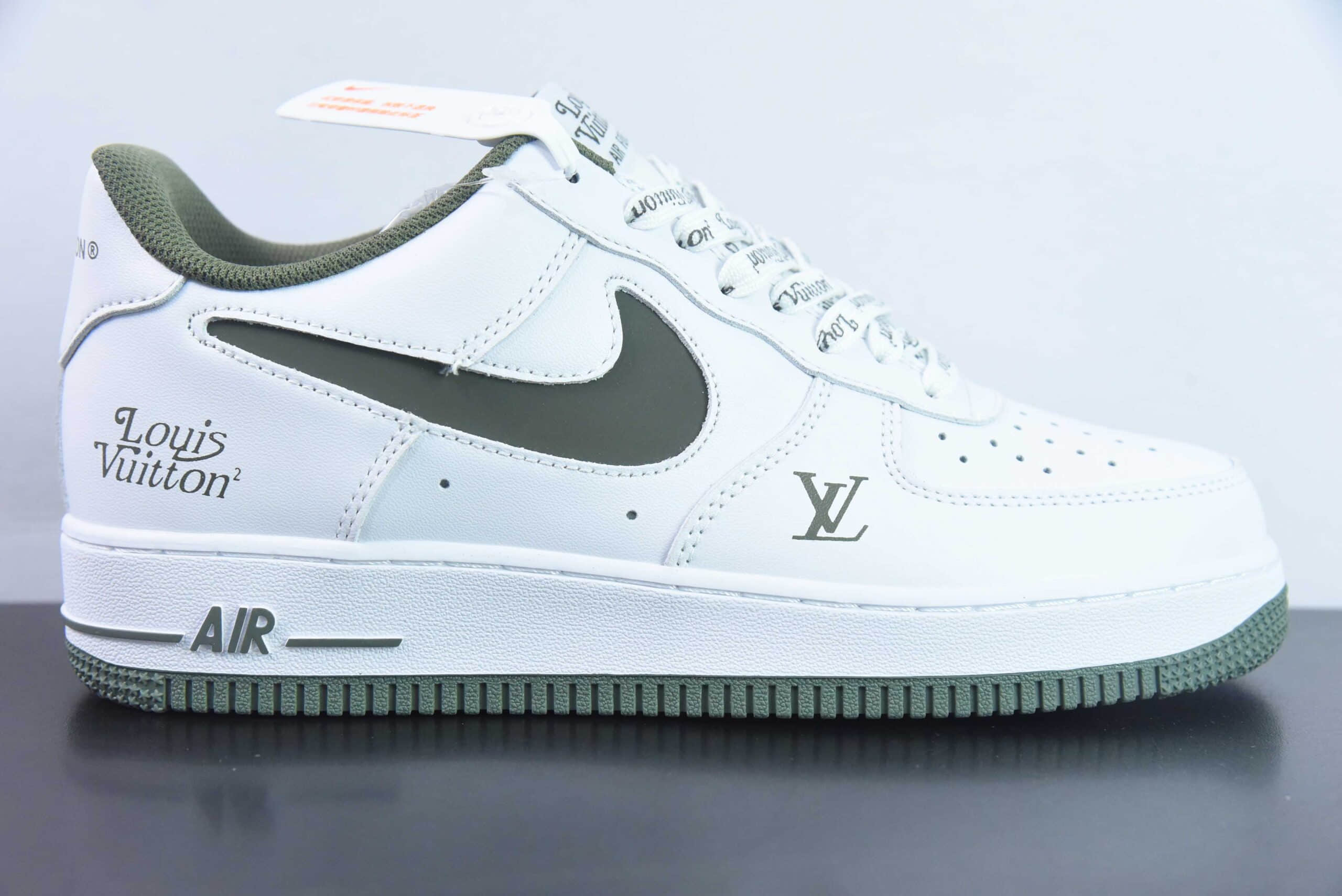 耐克Nike Air Force 1 AF1白绿 LV 印花空军一号低帮休闲板鞋纯原版本 货号：LV1898-835 