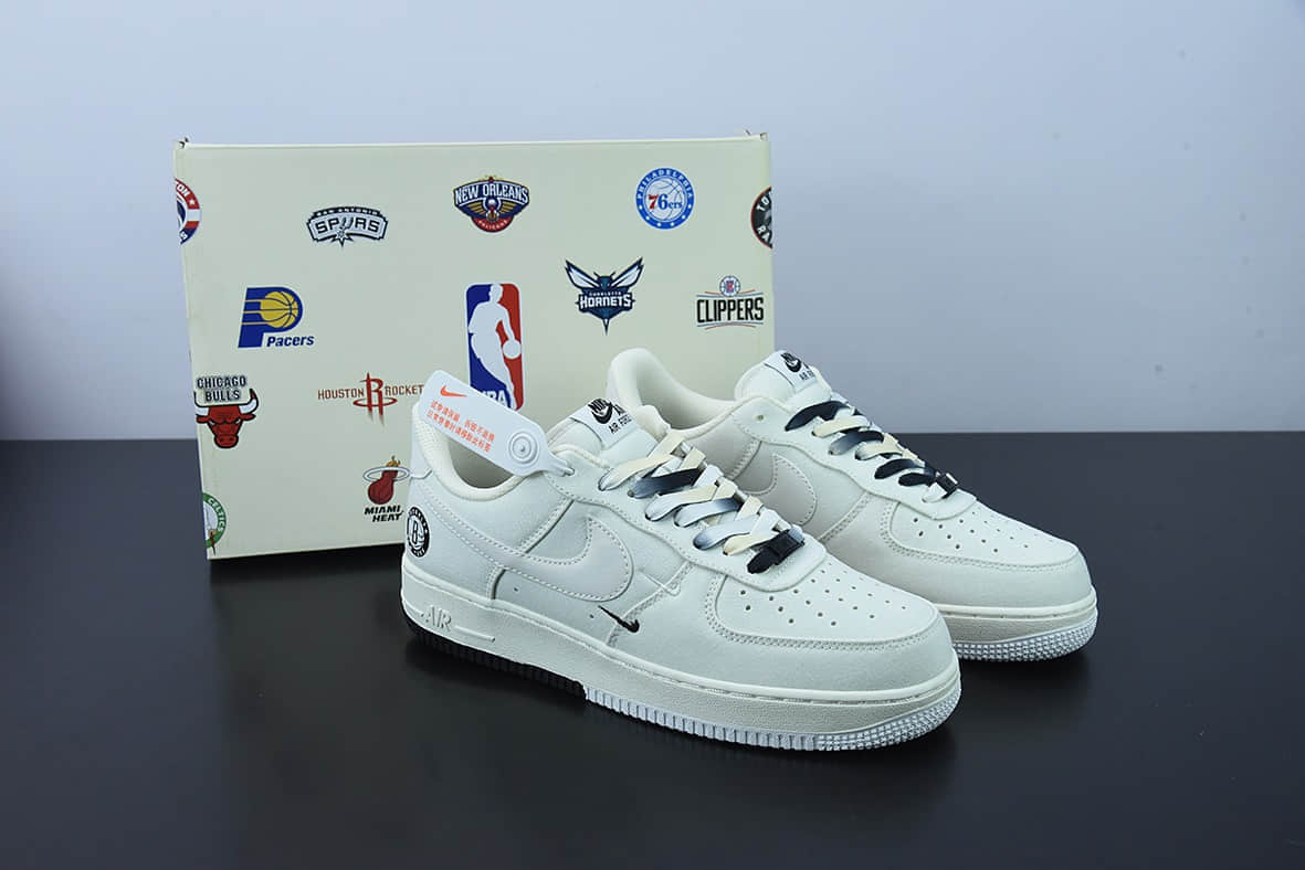 耐克Nike Air Force 1 Low '07 ““黑白布面”布鲁克林篮网城市限定低帮布面空军一号低帮休闲板鞋纯原版本 货号：NA2022-001