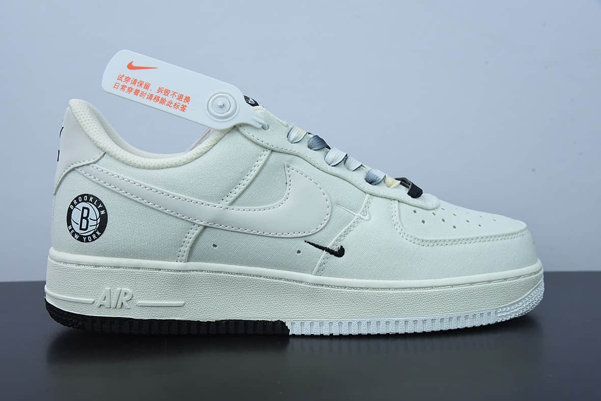 耐克Nike Air Force 1 Low '07 ““黑白布面”布鲁克林篮网城市限定低帮布面空军一号低帮休闲板鞋纯原版本 货号：NA2022-001