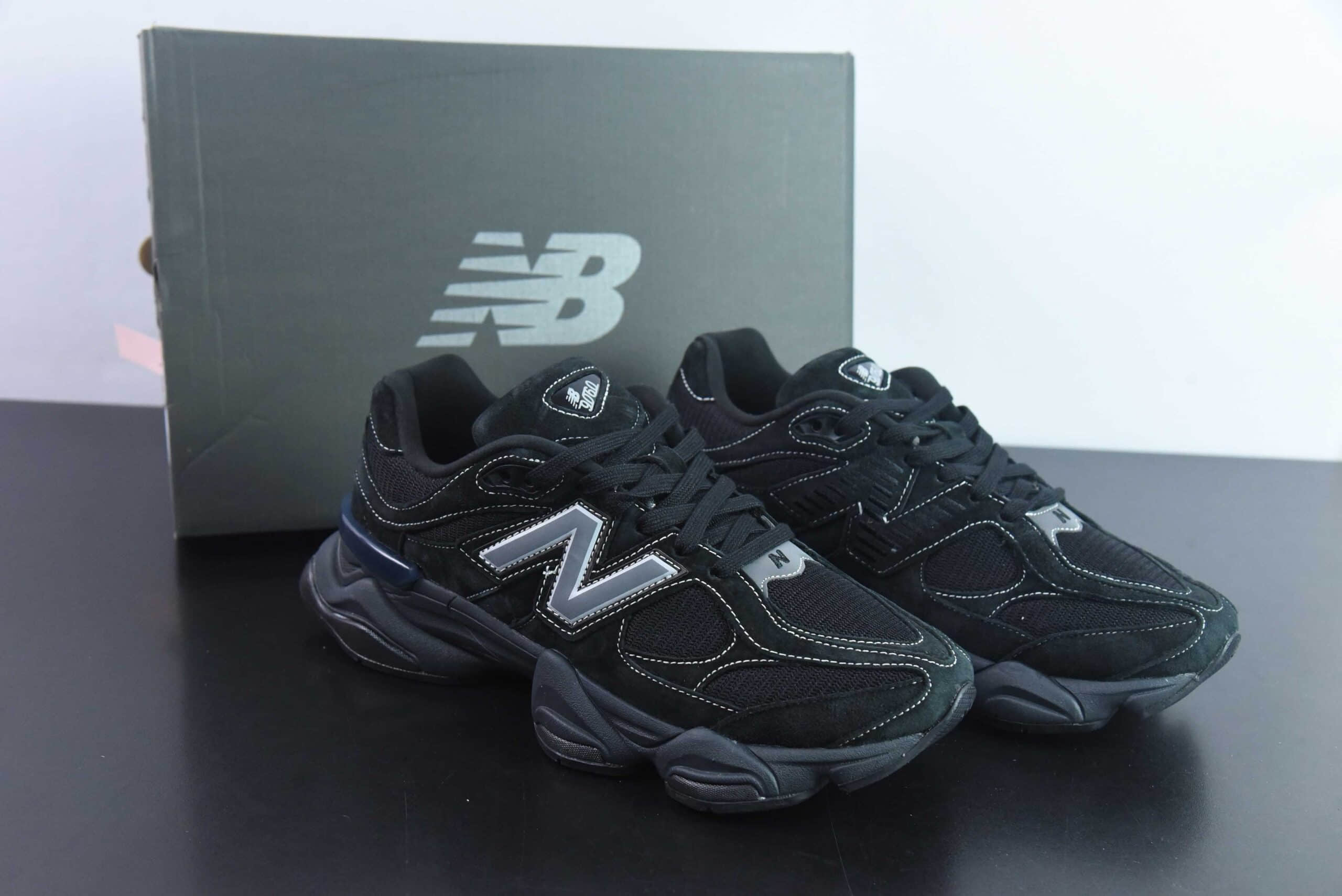 新百伦New Balance 9060”Triple Black“武士黑灰反光9060系列复古百搭老爹风小象蹄休闲运动跑步鞋纯原版本 货号：U9060BPM