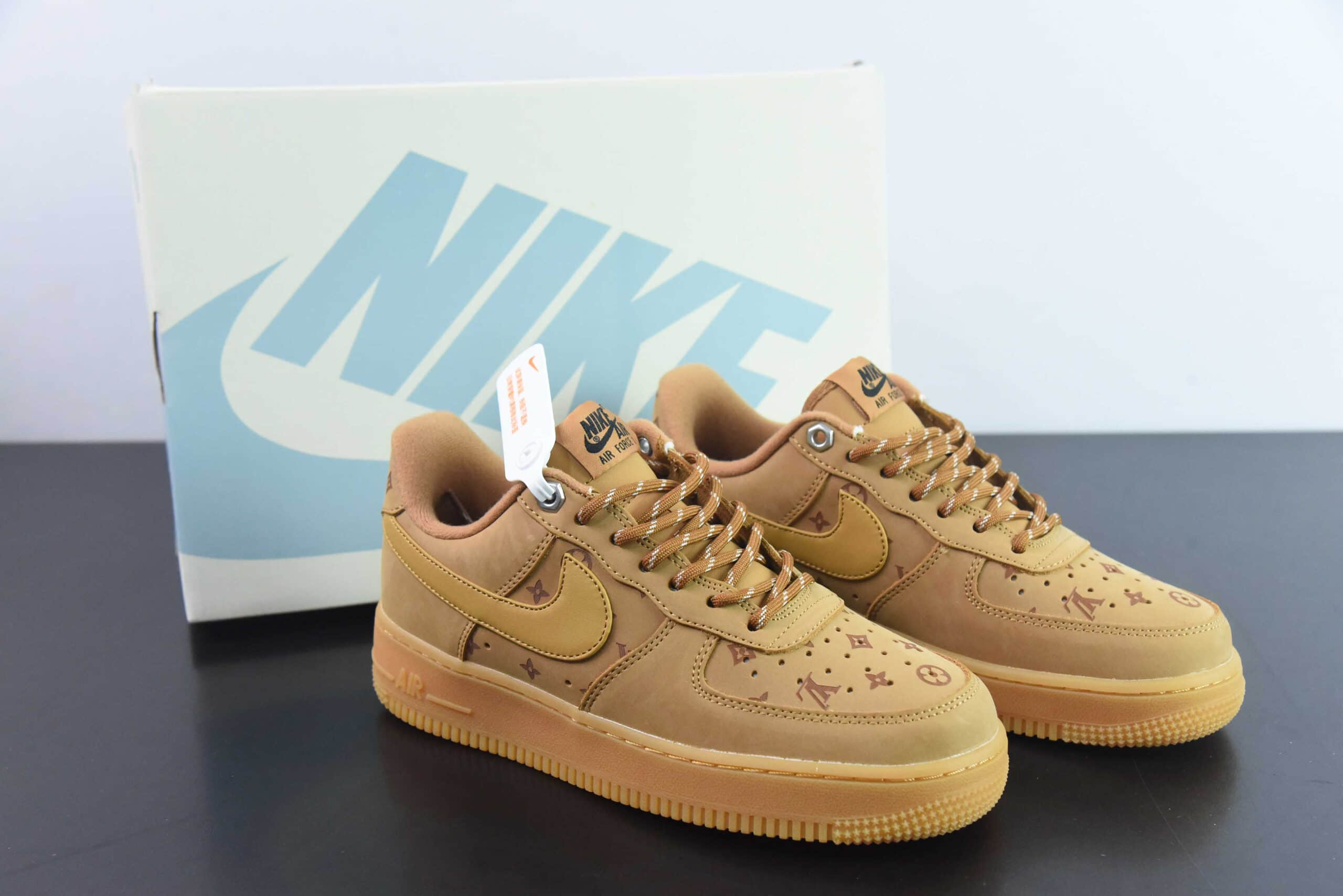 耐克Nike Air Force 1‘07 Low AF1 小麦色LV联名定制空军一号低帮板鞋纯原版本 货号：CJ9179-200