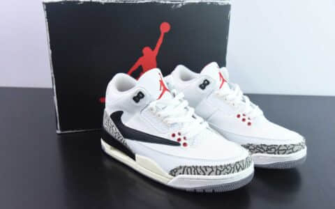 乔丹Air Jordan 3 Retro ”Hide and Sneak“AJ3白黑倒钩中帮复古休闲运动文化篮球鞋纯原版本 货号：CK9246-188