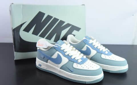 耐克Nike Air Force 1 Low '07 白蓝拼接空军一号低帮休闲板鞋纯原版本 货号：DB3301-177