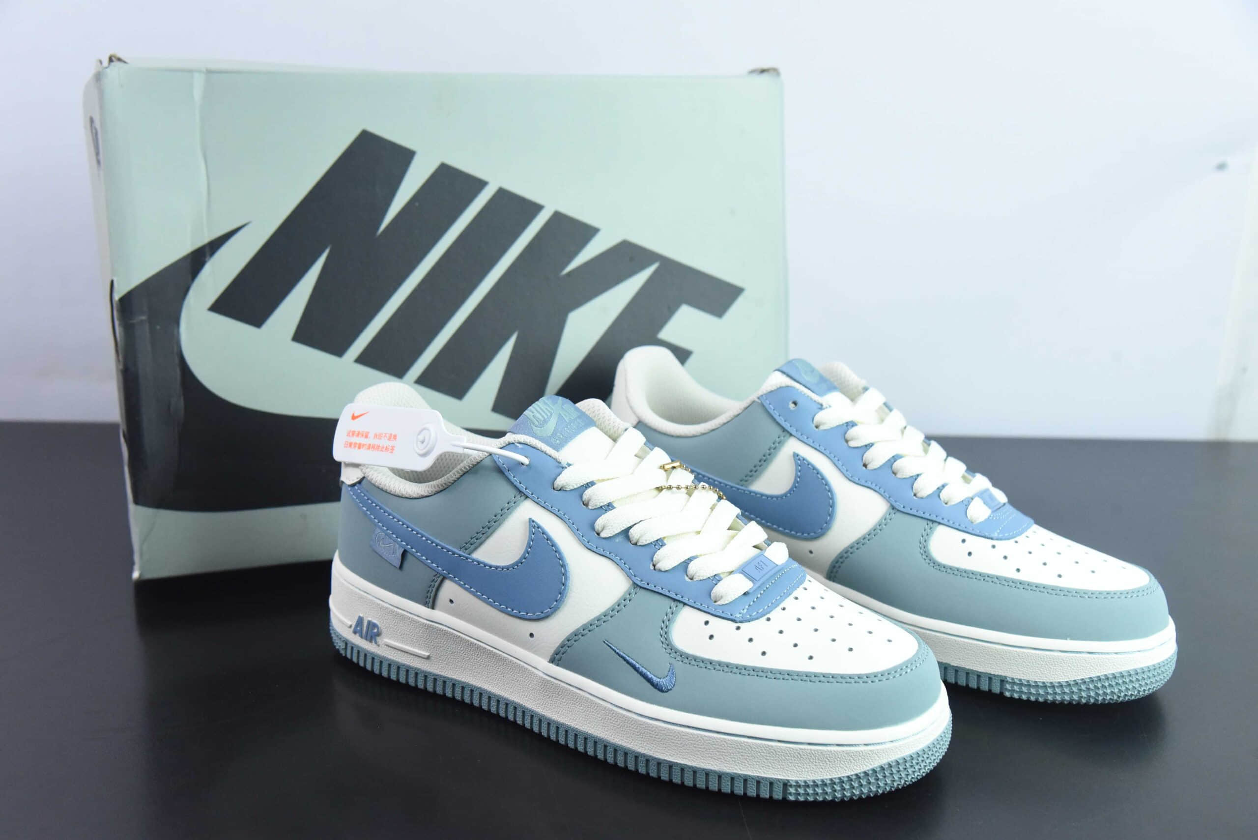 耐克Nike Air Force 1 Low '07 白蓝拼接空军一号低帮休闲板鞋纯原版本 货号：DB3301-177