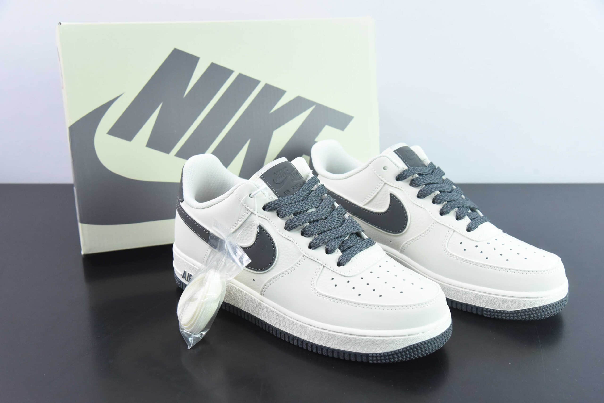 耐克Nike Air Force 1'07 Low 米深灰满天星空军一号低帮休闲板鞋纯原版本 货号：GL6835-013