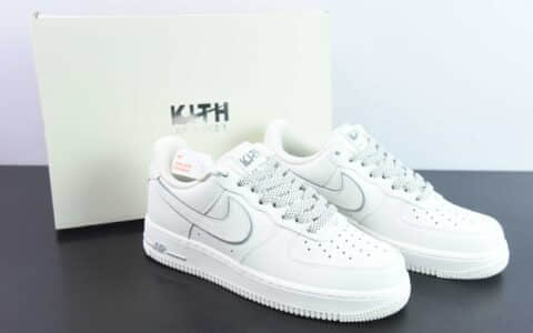 耐克Nike Kith x Nk Air Force 1'07 Low 米白银纽约空军一号低帮休闲板鞋纯原版本 货号：NY2022-017