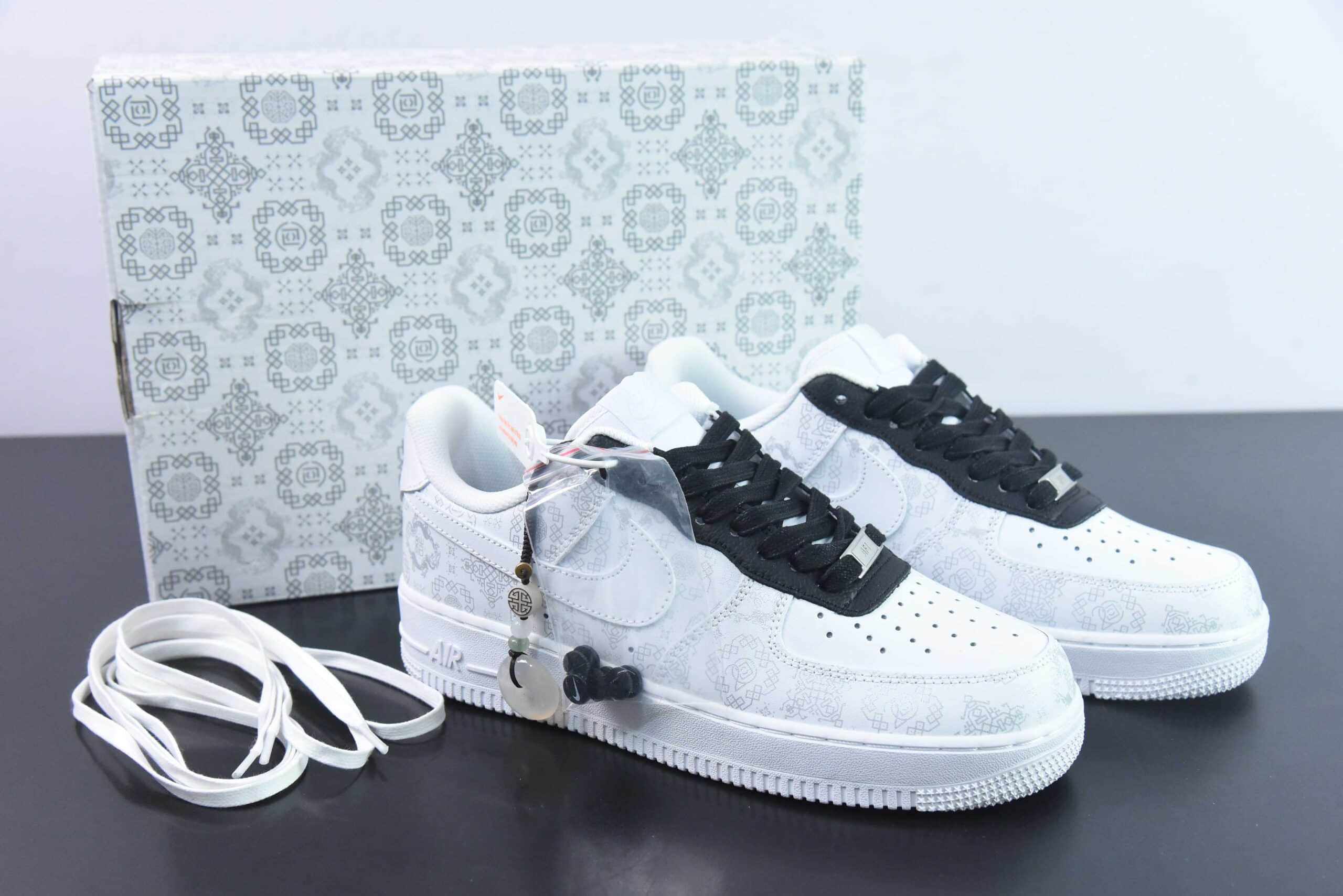 耐克Nike Clot x Nk Air Force 1 Low 中国风白丝绸空军一号低帮休闲板鞋纯原版本 货号：315166-100