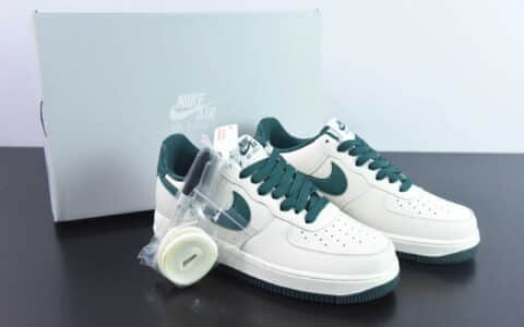 耐克Nike By You Air Force 1'07 Low Retro SP 皮革米白深绿木纹钩子空军一号系列低帮经典百搭休闲运动板鞋纯原版本 货号：PO3699-807