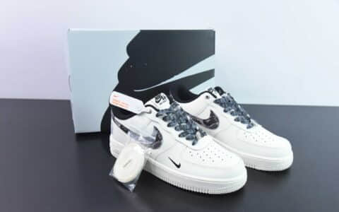 耐克Nike Air Force 1 AF1 白灰迷彩刺绣空军一号低帮休闲板鞋纯原版本 货号：PF9055-761