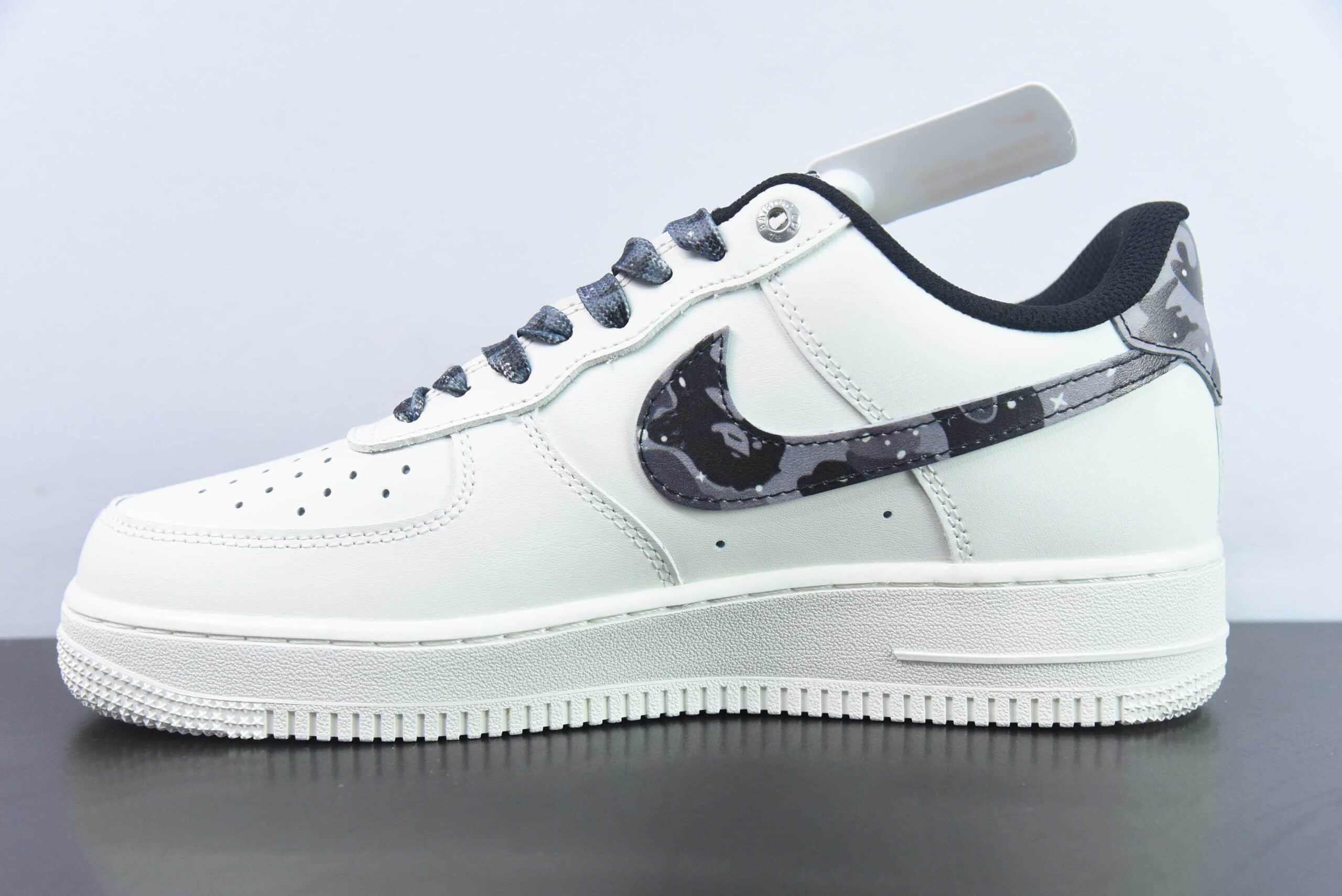 耐克Nike Air Force 1 AF1 白灰迷彩刺绣空军一号低帮休闲板鞋纯原版本 货号：PF9055-761