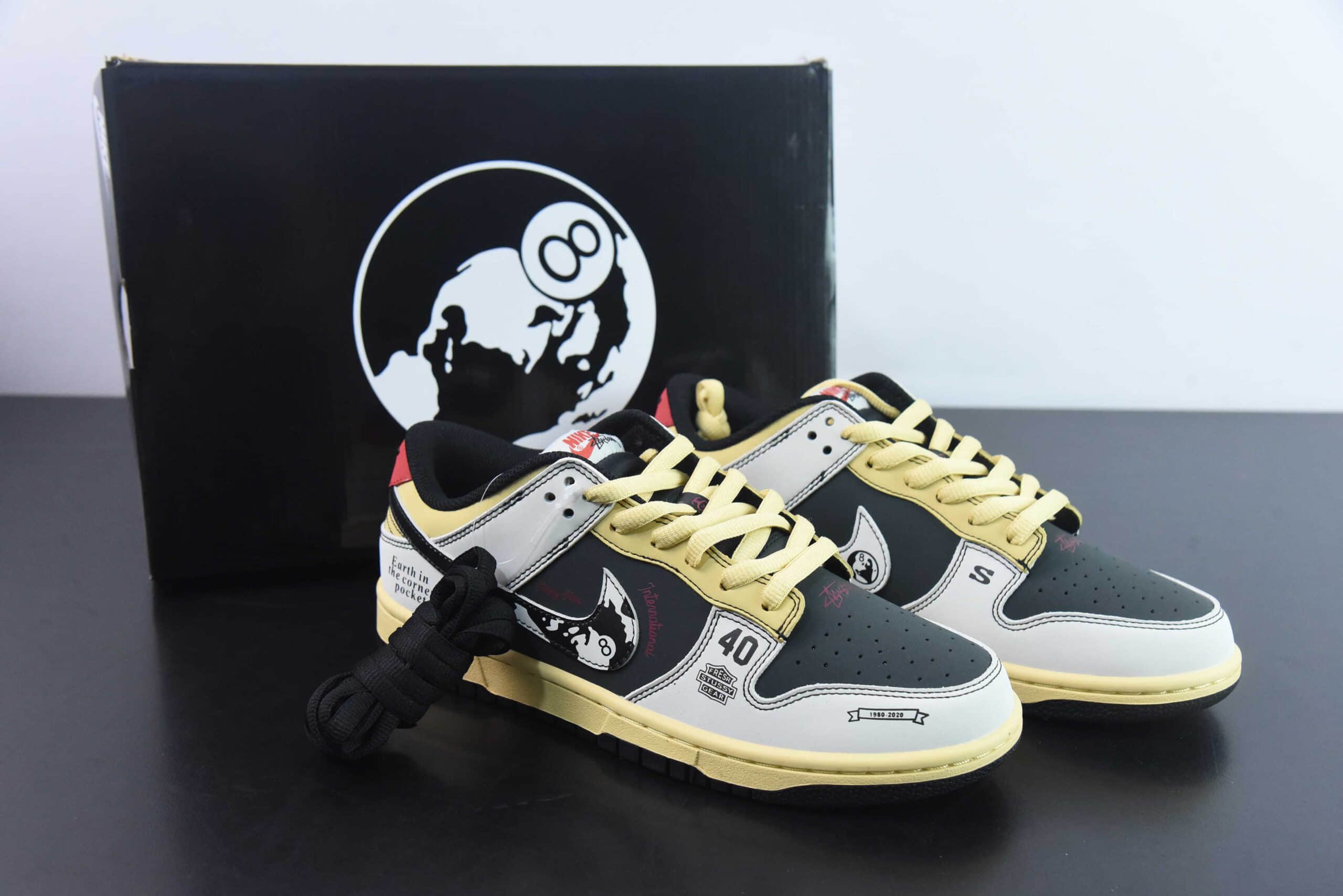 耐克Nike SB Dunk Low Stussy 斯图西联名黑黄红SB低帮休闲板鞋纯原版本 货号：ST6636-002