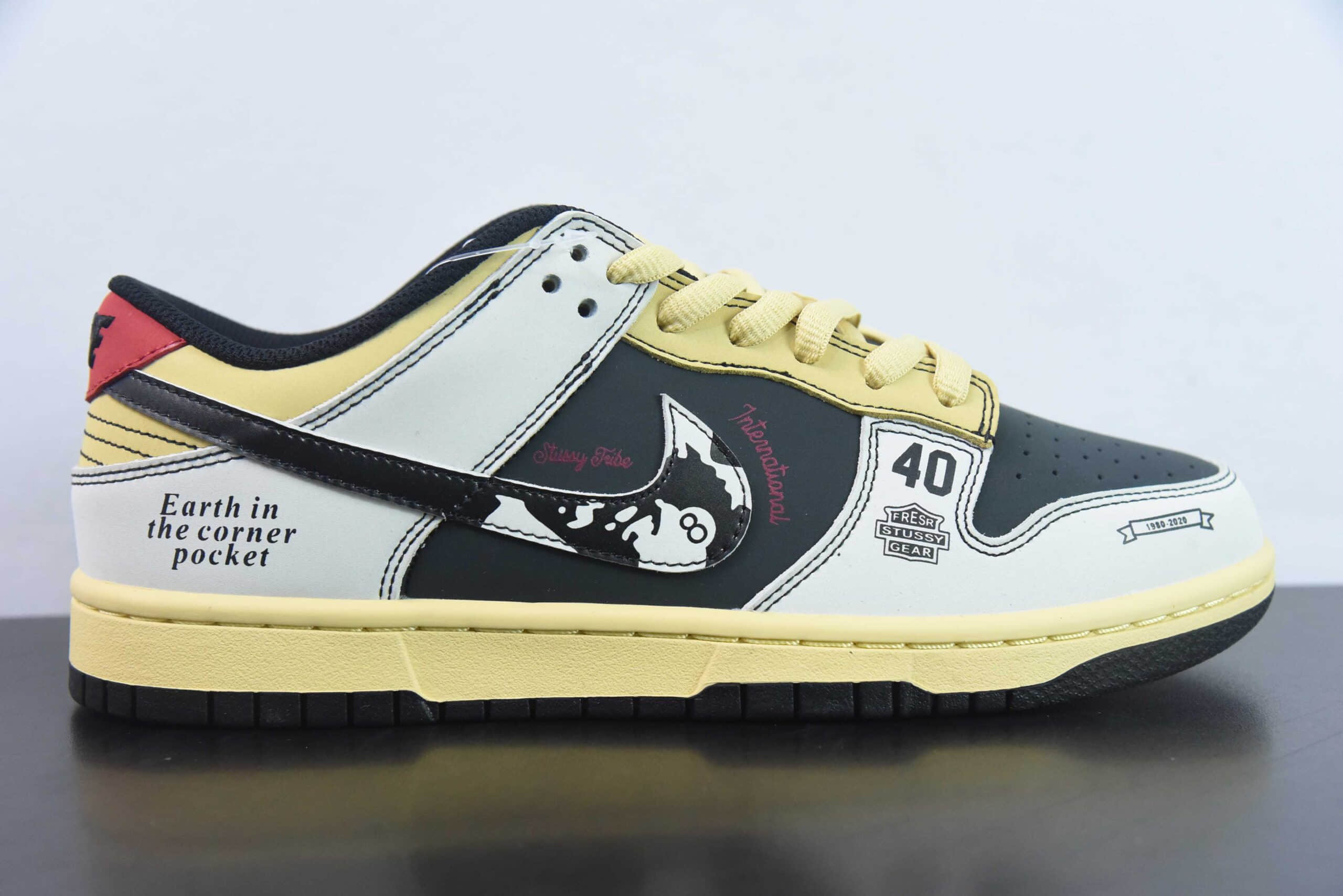 耐克Nike SB Dunk Low Stussy 斯图西联名黑黄红SB低帮休闲板鞋纯原版本 货号：ST6636-002