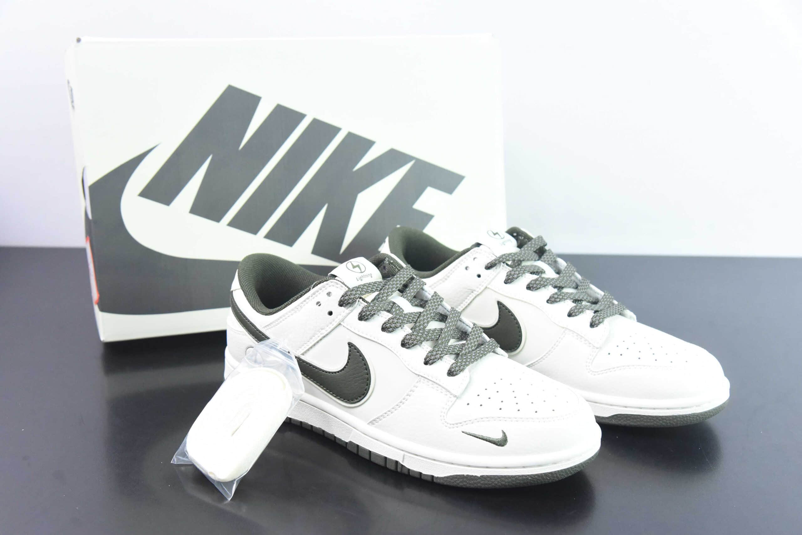 耐克Nike SB Dunk Low闪电联名-米白墨绿满天星周年高端定制低帮休闲板鞋纯原版本 货号：XD1688-016