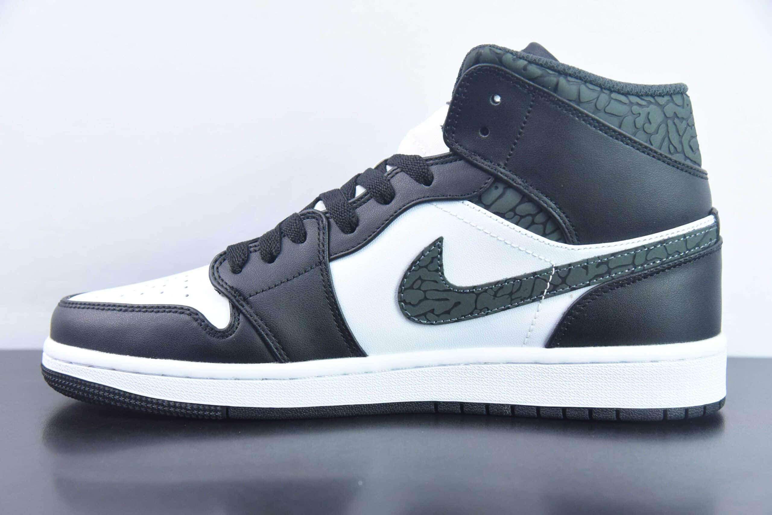 乔丹Air Jordan 1 Mid AJ1黑白爆裂纹中帮文化休闲板鞋纯原版本 货号：FB9911-001