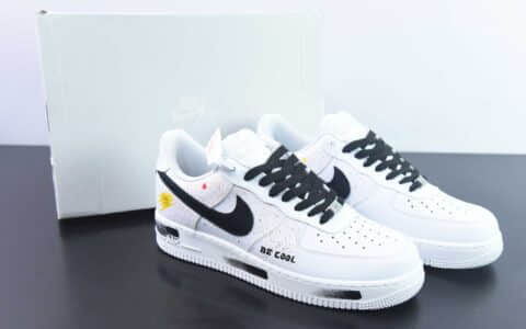 耐克Nike Air Force 1 Low 笑脸泼墨涂鸦黑白空军一号低帮休闲板鞋纯原版本 货号：CW2288-111