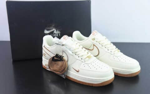 耐克Nike Air Force 1 AF1米白棕40周年纪念版空军一号低帮休闲板鞋纯原版本 货号：DQ7658-109