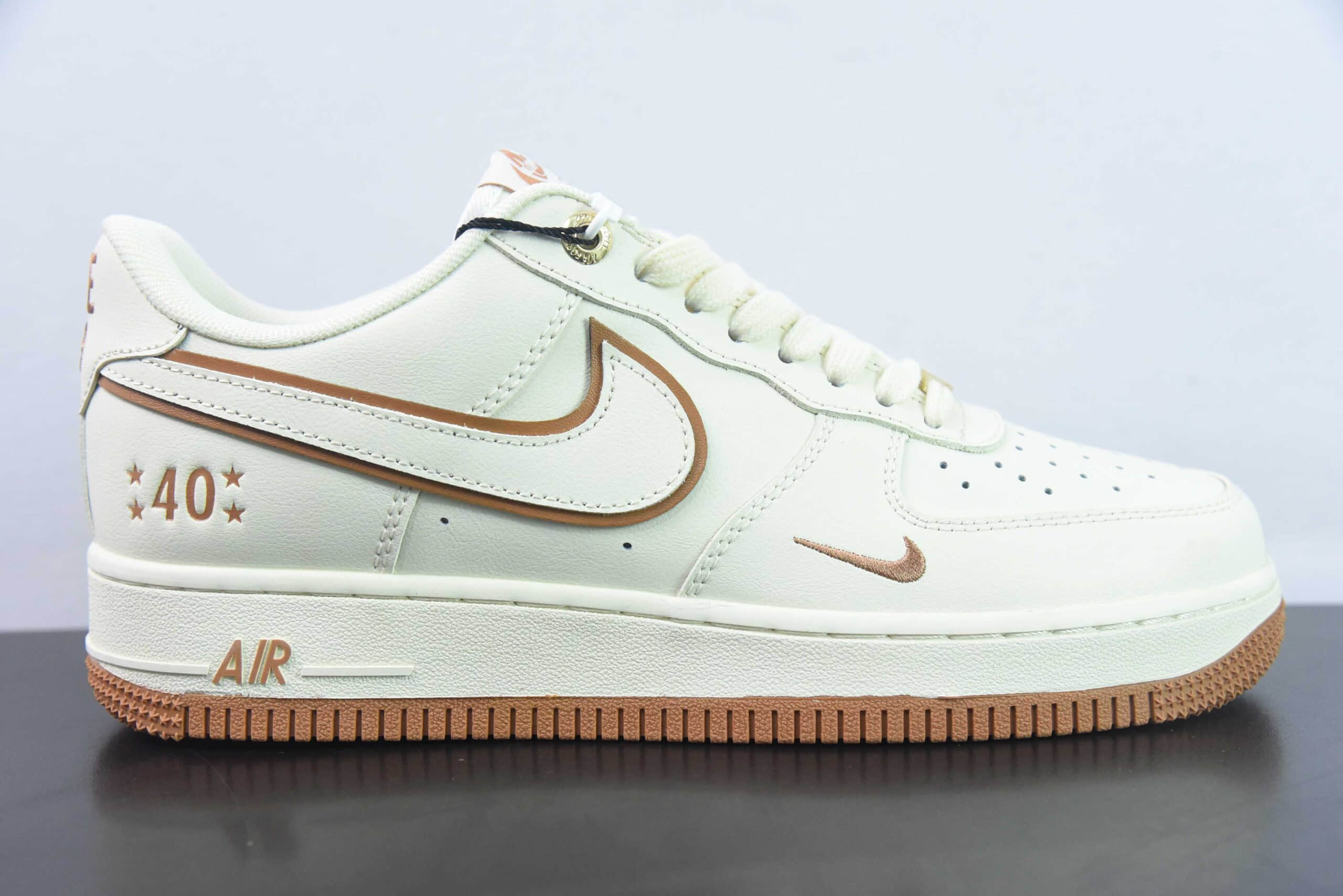 耐克Nike Air Force 1 AF1米白棕40周年纪念版空军一号低帮休闲板鞋纯原版本 货号：DQ7658-109 