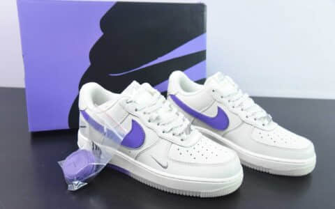 耐克Nike Air Force 1 '07 Low UN联名米白紫小勾空军一号低帮休闲板鞋纯原版本 货号： BS9055-733