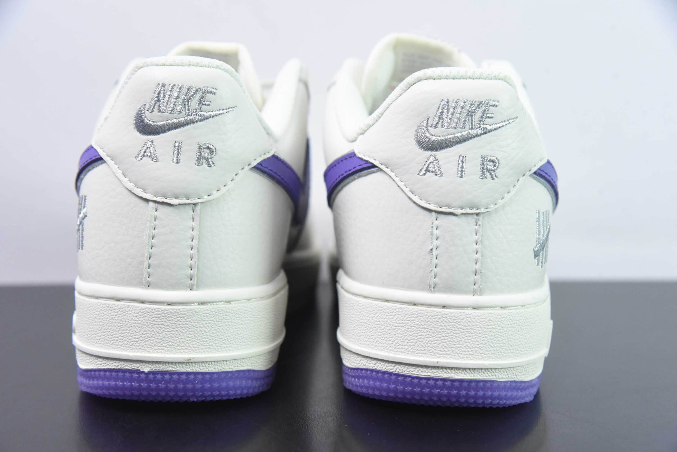 耐克Nike Air Force 1 '07 Low UN联名米白紫小勾空军一号低帮休闲板鞋纯原版本 货号： BS9055-733