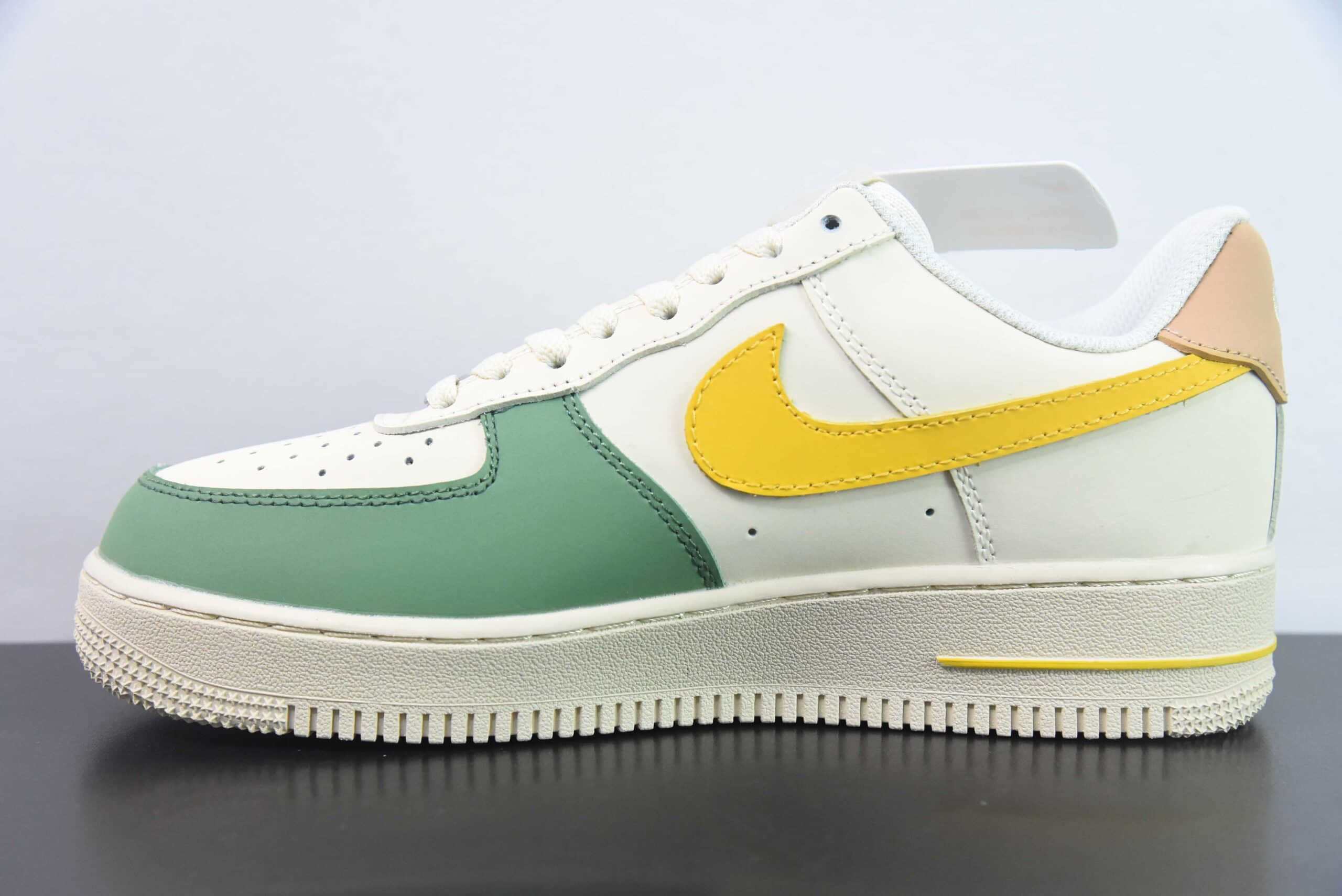 耐克NIke Air Force 1 '07 Low “LV联名米白青黄”空军一号低帮休闲板鞋纯原版本 货号：BS9055-828