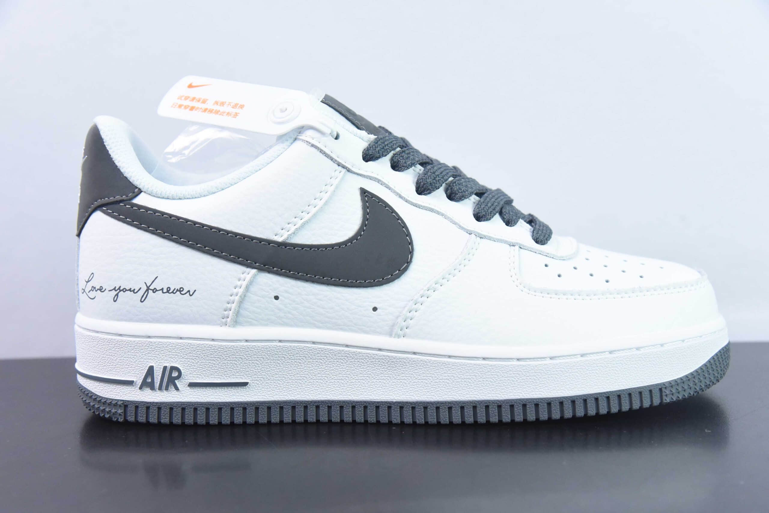 耐克Nike Air Force 1 Low 爱签名白灰空军一号低帮运动休闲板鞋纯原版本 货号：LO1718-063