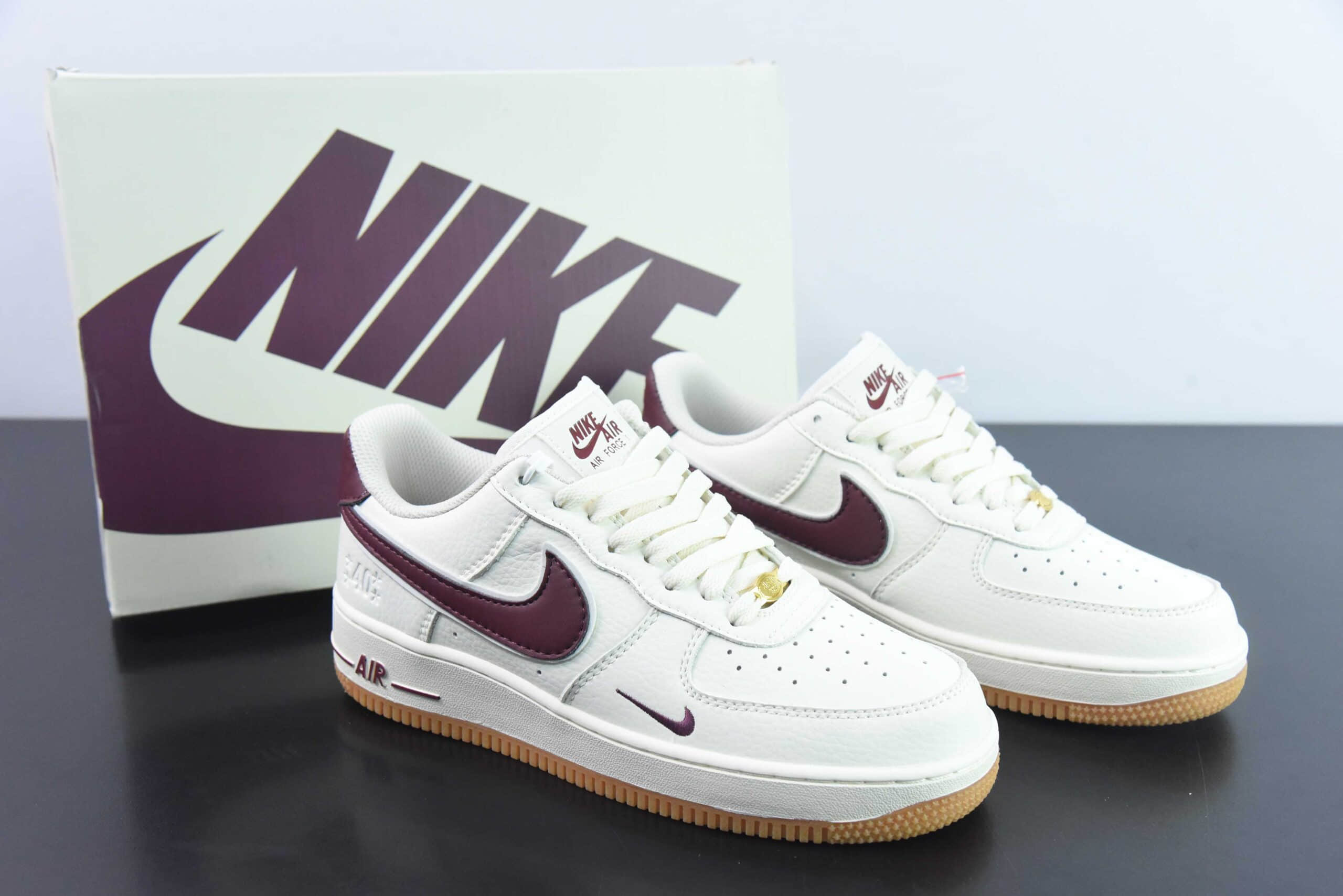 耐克Nike Air Force 1 ‘07 Low 40周年米酒红空军一号低帮休闲板鞋纯原版本 货号：WA0531-308