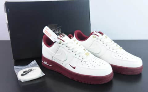 耐克Nike Air Force 1 Low 40周年米白红空军一号低帮休闲板鞋纯原版本 货号：DQ7582-100